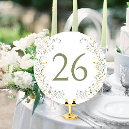 カラフル牧草地ワイルドフラワーリーステーブル番号 招待状