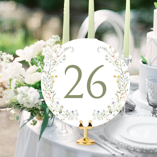 カラフル牧草地ワイルドフラワーリーステーブル番号 招待状