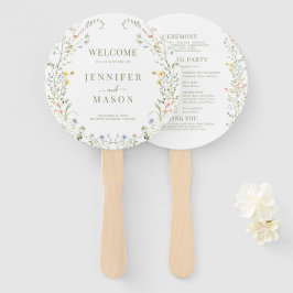 カラフル牧草野フローラ結婚式 プログラム ハンドファン