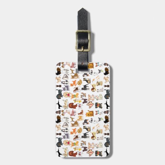 カラフル犬の荷物タグ ラゲッジタグ (正面縦)