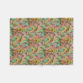 カラフル犬の骨ビスケット フリースブランケット (正面(横))