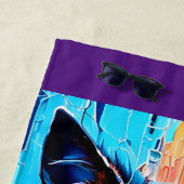 カラフル犬抽象芸術ビーチタオル ビーチタオル (インサイチュ)