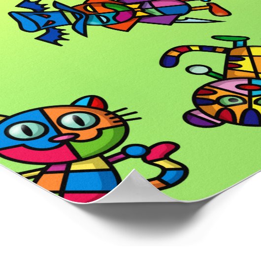 カラフル犬2 ポスター (角)