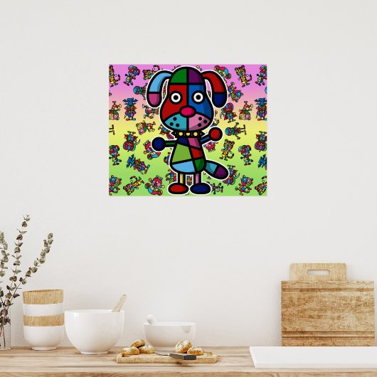 カラフル犬2 ポスター (キッチン)