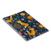 カラフル狐，柄，森，秋 ノートブック (右側)