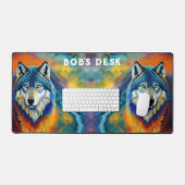 カラフル狼と空 デスクマット (キーボード&マウス)