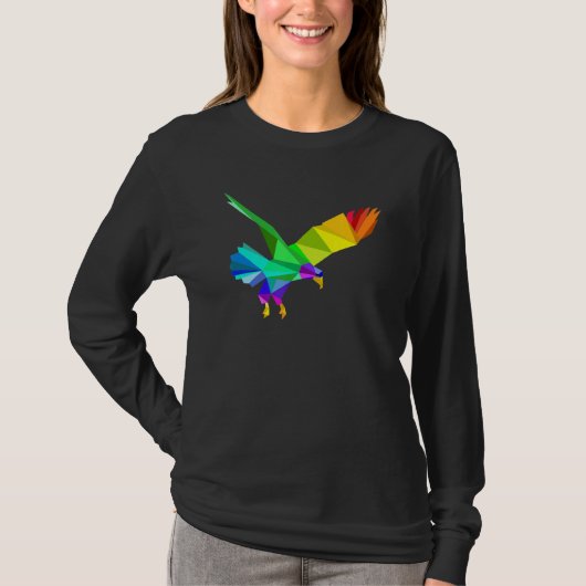カラフル猛禽鳥獣鳥 Tシャツ (正面)