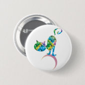 カラフル猫オンクレセントムーンピンバックボタン 缶バッジ (正面&裏面)