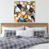 カラフル猫抱きキャンバスプリント絵画- s キャンバスプリント (インサイチュ (寝室))