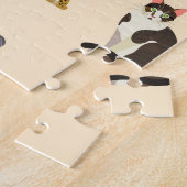 カラフル猫違う柄 ジグソーパズル (側面)
