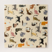 カラフル猫違う柄 ジグソーパズル (横)