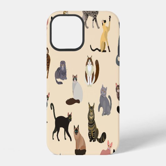 カラフル猫違う柄 iPhoneケース (裏面)