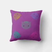 カラフル猫顔キッズ装飾用クッション クッション (裏面)