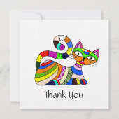 カラフル猫 サンキューカード (正面)