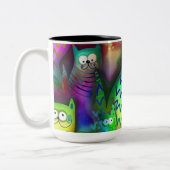 カラフル猫 ツートーンマグカップ (左)