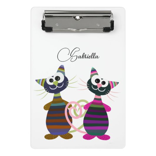 カラフル猫 ミニクリップボード (正面)