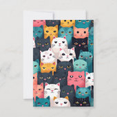 カラフル猫 招待状 (正面)