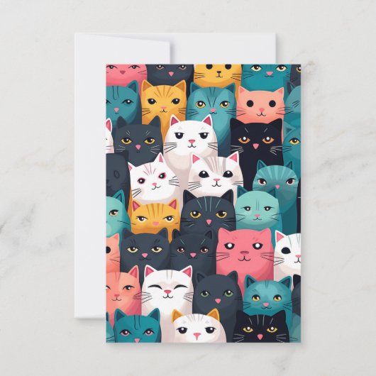 カラフル猫 招待状 (裏面)