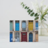 カラフル玄関のコラージュ ポストカード (スタンド正面)