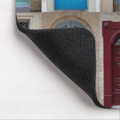 カラフル玄関のコラージュ マウスパッド (コーナー)