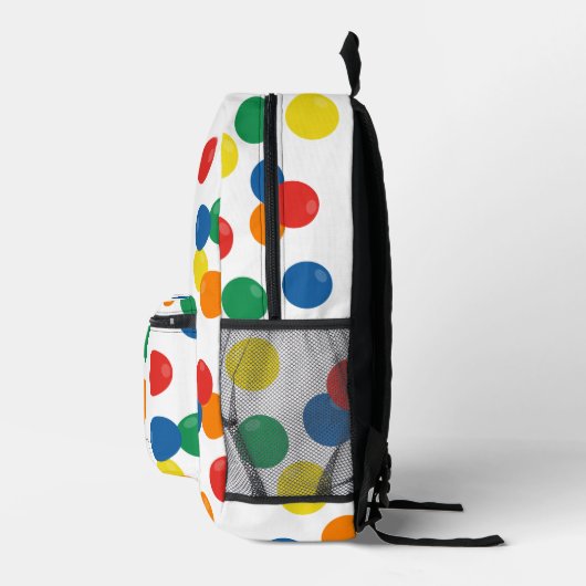 カラフル球技パーソナライズされた名学校 プリントバックパック (右)