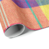 カラフル生地の格子模様のテクスチャ。布の背景 ラッピングペーパー (ロールコーナー)