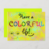 カラフル生活引用文カラフル ポストカード (正面/裏面)