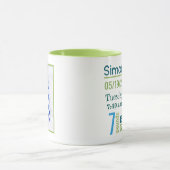 カラフル男の赤ちゃん写真誕生記録シンプルモダン マグカップ (中央)