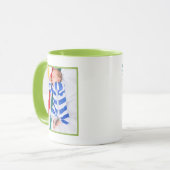 カラフル男の赤ちゃん写真誕生記録シンプルモダン マグカップ (正面左)