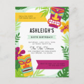 カラフル男女兼用ハワイアン インビテーションポストカード (正面)