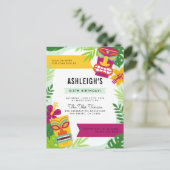 カラフル男女兼用ハワイアン インビテーションポストカード (スタンド正面)