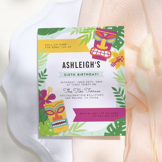 カラフル男女兼用ハワイアン インビテーションポストカード