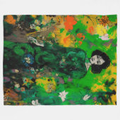 カラフル界の人 フリースブランケット (正面(横))