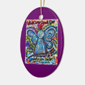 カラフル癌エンジェルオーナメントペンダカスタマイズント セラミックオーナメント (左)