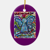 カラフル癌エンジェルオーナメントペンダカスタマイズント セラミックオーナメント (正面)