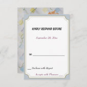 カラフル登山スイートピー花RSVP 出欠カード (正面/裏面)