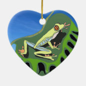 カラフル登山ツリーカエル セラミックオーナメント (裏面)