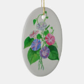 カラフル登山モーニンググローリーボタニカルアート セラミックオーナメント (右)