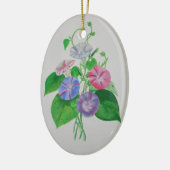 カラフル登山モーニンググローリーボタニカルアート セラミックオーナメント (左)