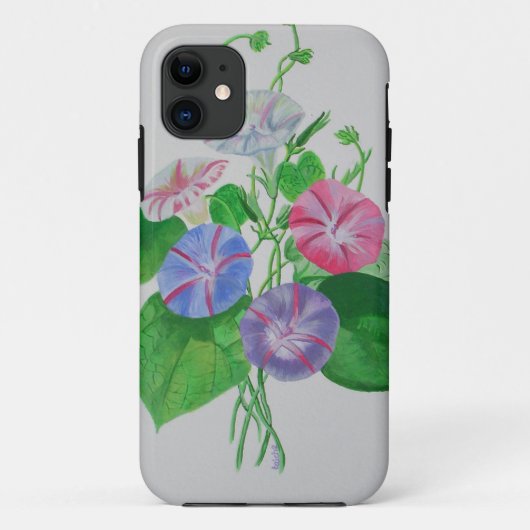 カラフル登山モーニンググローリーボタニカルアート Case-Mate iPhoneケース (裏面)