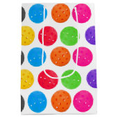 カラフル白のピックボール ミディアムペーパーバッグ (裏面)