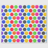 カラフル白のピックボール ラッピングペーパー (フラット)