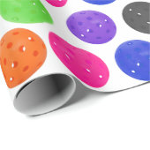 カラフル白のピックボール ラッピングペーパー (ロールコーナー)