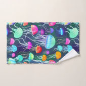 カラフル白熱［赤熱］光を放つクラゲ バスタオルセット (ハンドタオル)