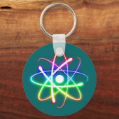 カラフル白熱［赤熱］光を放つ原子 |ギーク キーホルダー (正面)