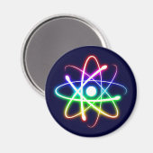 カラフル白熱［赤熱］光を放つ原子 マグネット (正面/裏面)