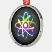 カラフル白熱［赤熱］光を放つ原子 メタルオーナメント (左)