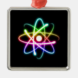 カラフル白熱［赤熱］光を放つ原子 メタルオーナメント