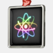 カラフル白熱［赤熱］光を放つ原子 メタルオーナメント (左)