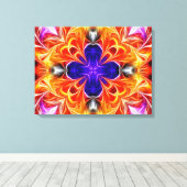 カラフル白熱［赤熱］光を放つ抽象芸術 キャンバスプリント (インサイチュ (ウッドフロア))